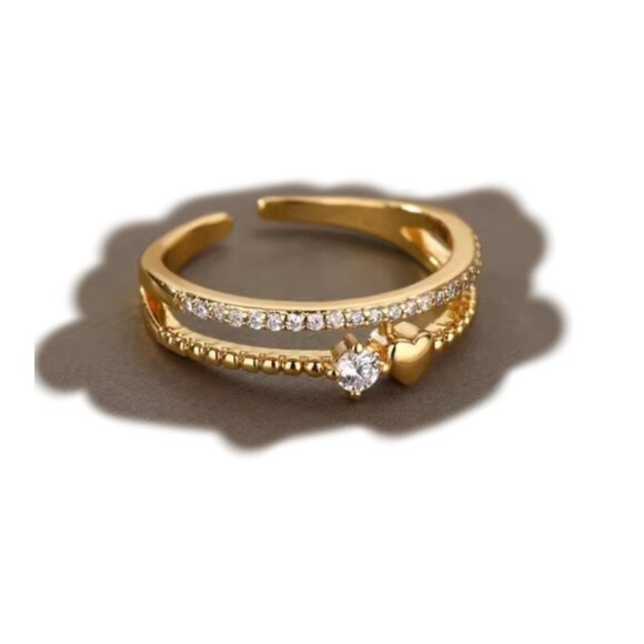 Lot of 6 New Stack Hot Fashion 18K Gold Plated Rings - Picture 7 of 7